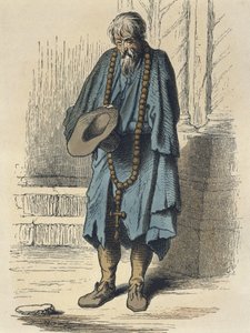 Bedelaar, naar Jacques Callot (1592-1635) gegraveerd door Adrien Lavieille (1818-62) door Albert Charles August Racinet